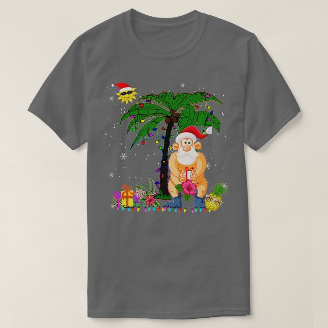 Funny Santa Summer Swimsuit Funny Christmas In Jul T-Shirt (Design Front)