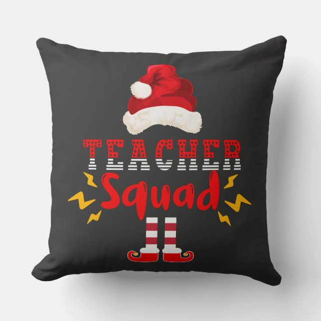 FUNNY SANTA TEACHER SQUAD - CHRISTMAS FUN THROW PILLOW (Front)
