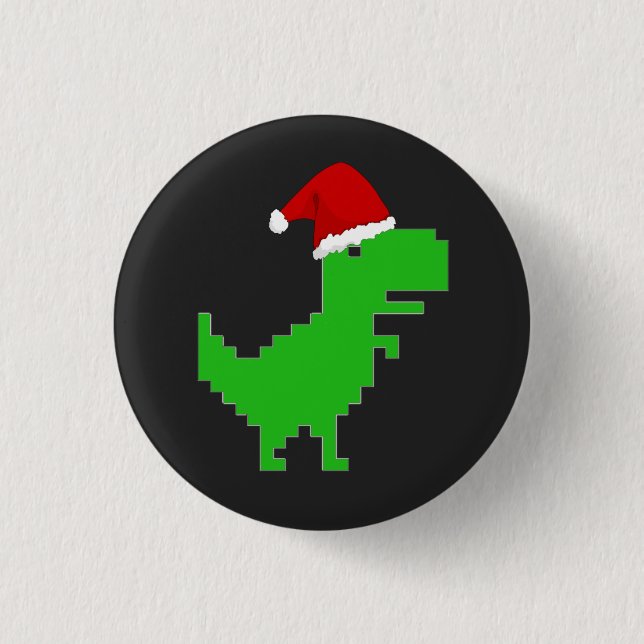funny santa trex button (Front)
