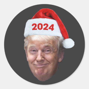 Funny Santa Trump 2024 Christmas Trump Lovers Gift Classic Round Sticker