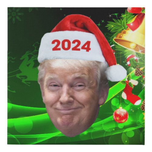 Funny Santa Trump 2024 Christmas Trump Lovers Gift Faux Canvas Print