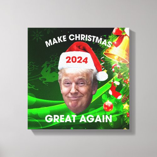 Funny Santa Trump 2024 Make Christmas Great Again  Canvas Print