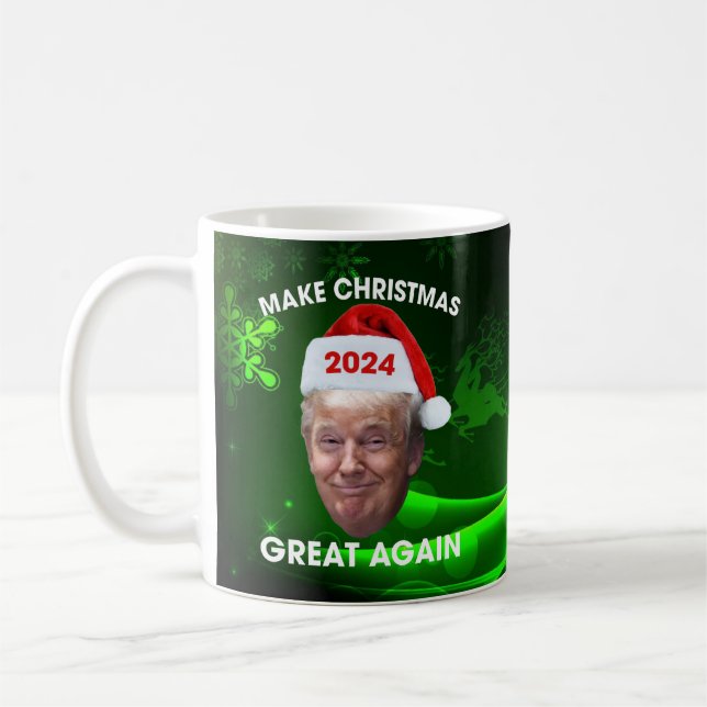 Funny Santa Trump 2024 Make Christmas Great Again  Coffee Mug (Left)