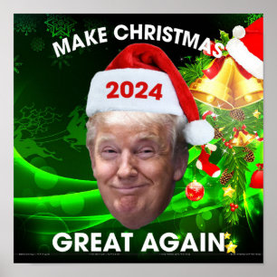 Funny Santa Trump 2024 Make Christmas Great Again Poster