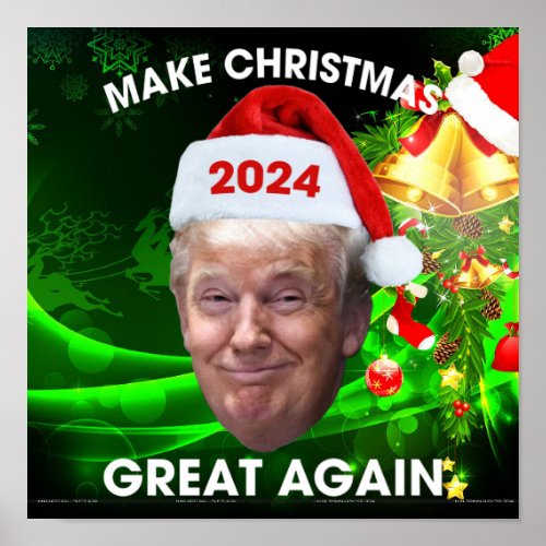 Funny Santa Trump 2024 Make Christmas Great Again  Poster