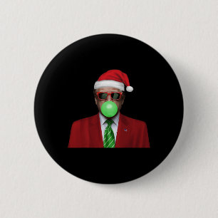 Funny Santa Trump Bubble Gum Make Christmas Great Button