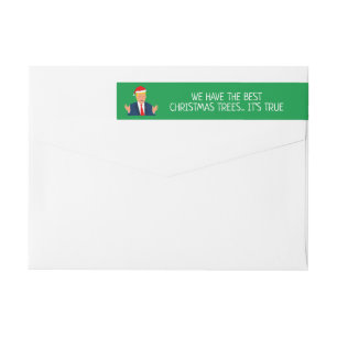 Funny Santa Trump cartoon custom return address Wrap Around Label