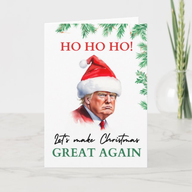 Funny Santa Trump Christmas Greeting Card (Front)