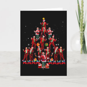 Funny Santa Trump Dance Tree Christmas Pajama Xmas Card