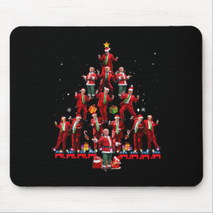Funny Santa Trump Dance Tree Christmas Pajama Xmas Mouse Pad