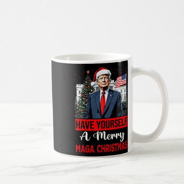 Funny Santa Trump Have Yourself A Merry Christmas  Coffee Mug (Right)