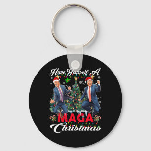 Funny Santa Trump Have Yourself A Merry Christmas Keychain