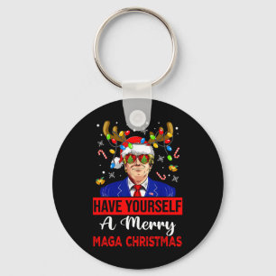 Funny Santa Trump Have Yourself A Merry Christmas  Keychain