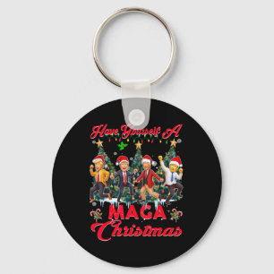 Funny Santa Trump Have Yourself A Merry Christmas  Keychain