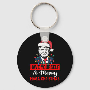 Funny Santa Trump Have Yourself A Merry Christmas  Keychain
