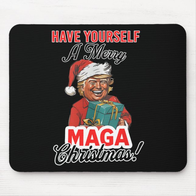 Funny Santa Trump Have Yourself A Merry Christmas  Mouse Pad (Front)
