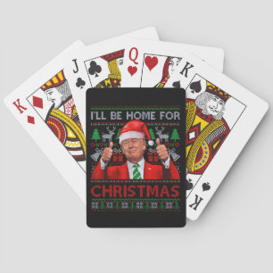 Funny Santa Trump I'll Be Home For Christmas Poker Cards