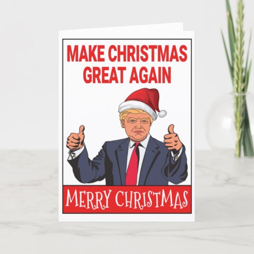 Funny Santa Trump Merry Christmas Holiday Card