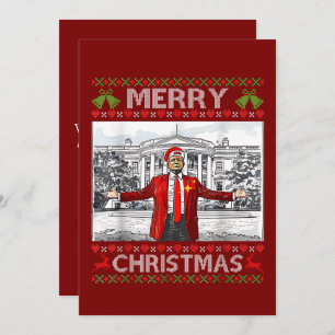 Funny Santa Trump Merry Christmas Ugly Xmas Holiday Card