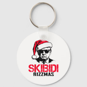 Funny Santa Trump Skibidi Rizzmas Tis The Season C Keychain