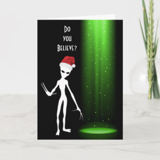 Funny Santa 🎅🛸 UFO Christmas Holiday Card