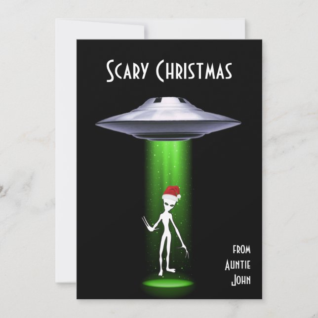 Funny Santa 🎅🛸 UFO Christmas Invitation (Front)