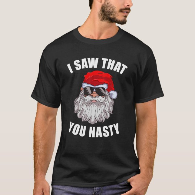 Funny Santa Ugly Christmas Sweater Xmas I Saw That (Front)
