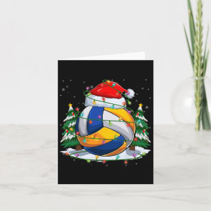 Funny Santa Volleyball Ball & Net Christmas Li Card