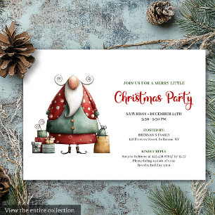 Funny Santa watercolor Christmas party invitation