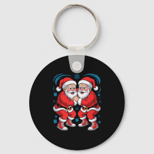 Funny Santa Wrestling Lover Wrestler Xmas Christma Keychain
