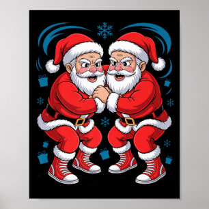 Funny Santa Wrestling Lover Wrestler Xmas Christma Poster