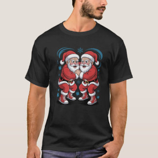 Funny Santa Wrestling Lover Wrestler Xmas Christma T-Shirt