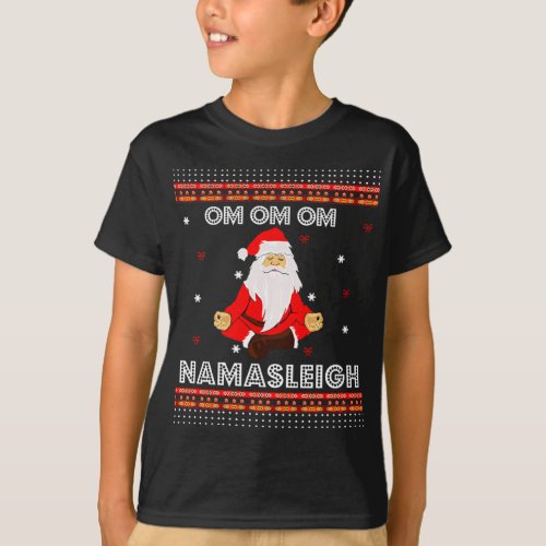 Funny Santa Yoga Namasleigh Ugly Christmas Sweater