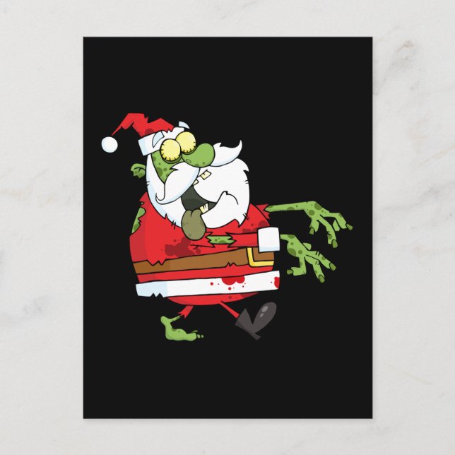 Funny Santa zombie decor gifts personalized Xmas Holiday Postcard (Front)