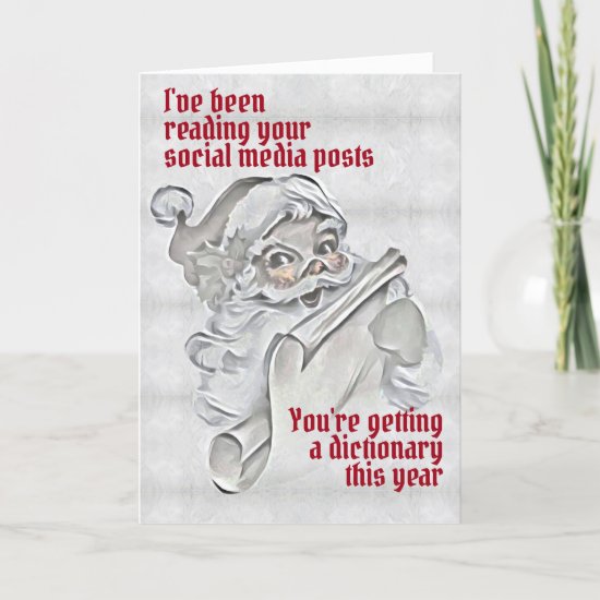 Funny Santas Been Reading Social Media Christmas Holiday Card