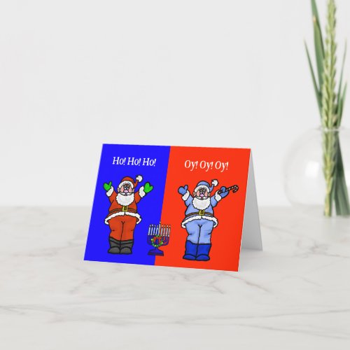 Funny Santas Chrismukkah Greeting Card