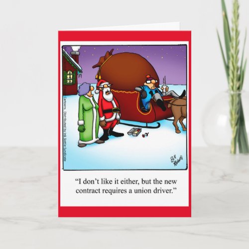 Funny Santas Driver Christmas Humor Card