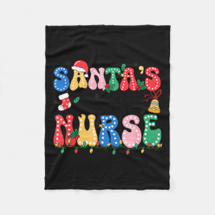 Funny Santa's Favorite Nurse Christmas Nursing Xma Fleece Blanket