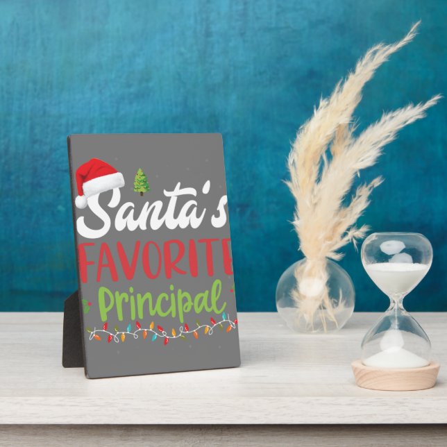 Funny Santa's Favorite Principal Christmas Plaque (Side)