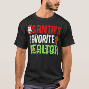 Funny Santas Favorite Realtor Estate Agent Christm T-Shirt