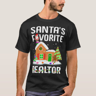 Funny Santas Favorite Realtor Estate Agent Christm T-Shirt