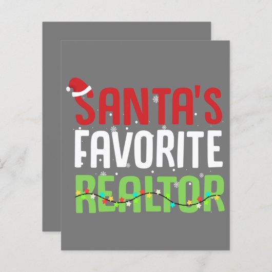 Funny Santa's Favorite Realtor Estate Agent Xmas (Front/Back)