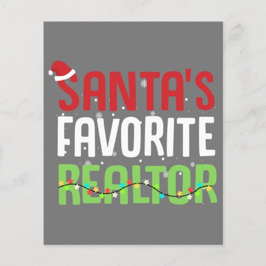 Funny Santa's Favorite Realtor Estate Agent Xmas (Front)