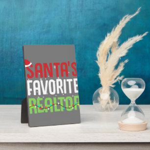 Funny Santa's Favorite Realtor Estate Agent Xmas Plaque