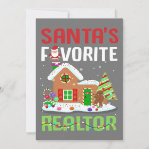 Funny Santa's Favorite Realtor Real Estate Agent X Invitation