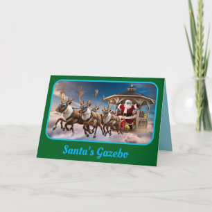 Funny Santa's Gazebo Christmas Card