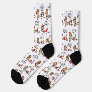 Funny Santa's Here Xmas Humor Socks