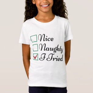 Funny Santa's list word art Christmas T-Shirt