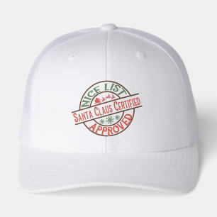 Funny Santa's list word art retro trucker hat