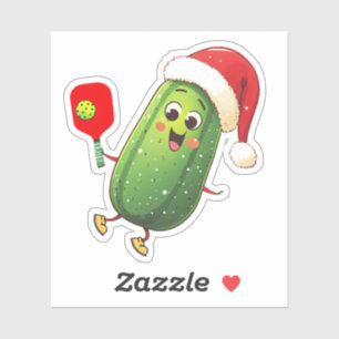 Funny Santa's Pickleball Rally Sticker